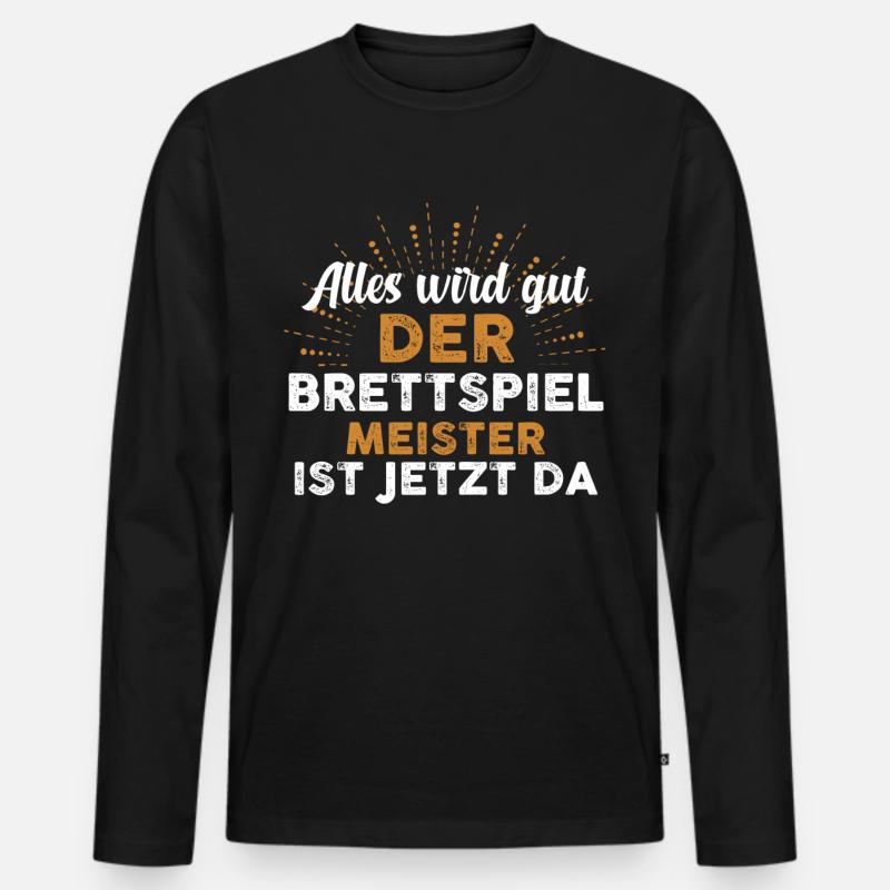 Brettspiele - Männer Premium Bio Langarmshirt - Schwarz