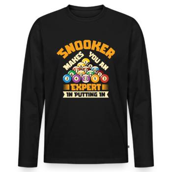 Billiards Pool Billiards Billiards Ball Billiards Cook 8Ball - Men's Premium Organic Long Sleeve Shirt - black - Front - Nico (187cm)