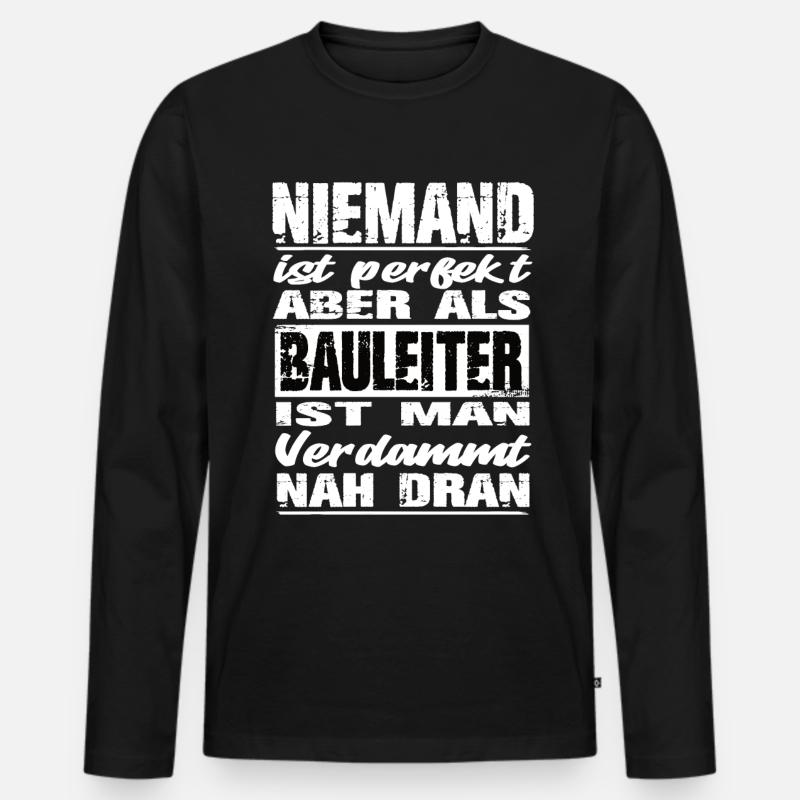 Bauleiter - Männer Premium Bio Langarmshirt - Schwarz