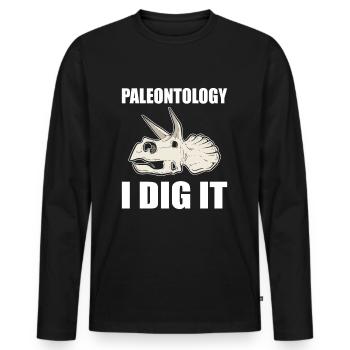 Paleontology I Dig It Fossil Hunting - Men's Premium Organic Long Sleeve Shirt - black - Front - Nico (187cm)
