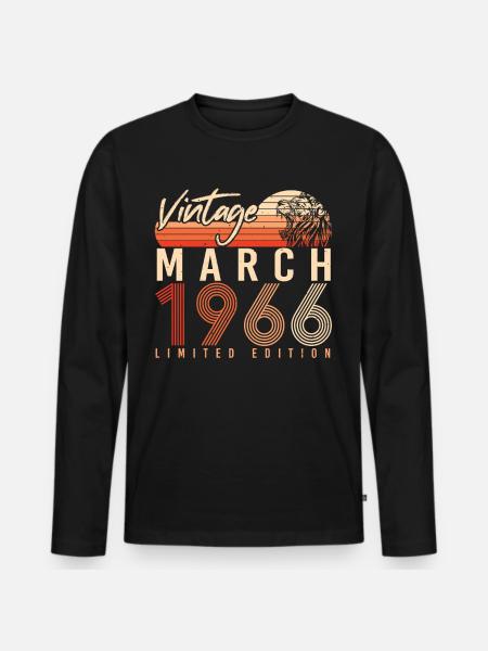 1966 March Retro Limited - T-shirt manches longues Premium bio Homme - noir