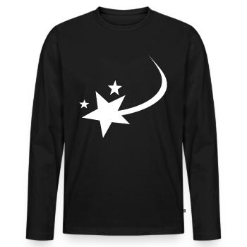 Shooting Star White - Men's Premium Organic Long Sleeve Shirt - black - Front - Nico (187cm)