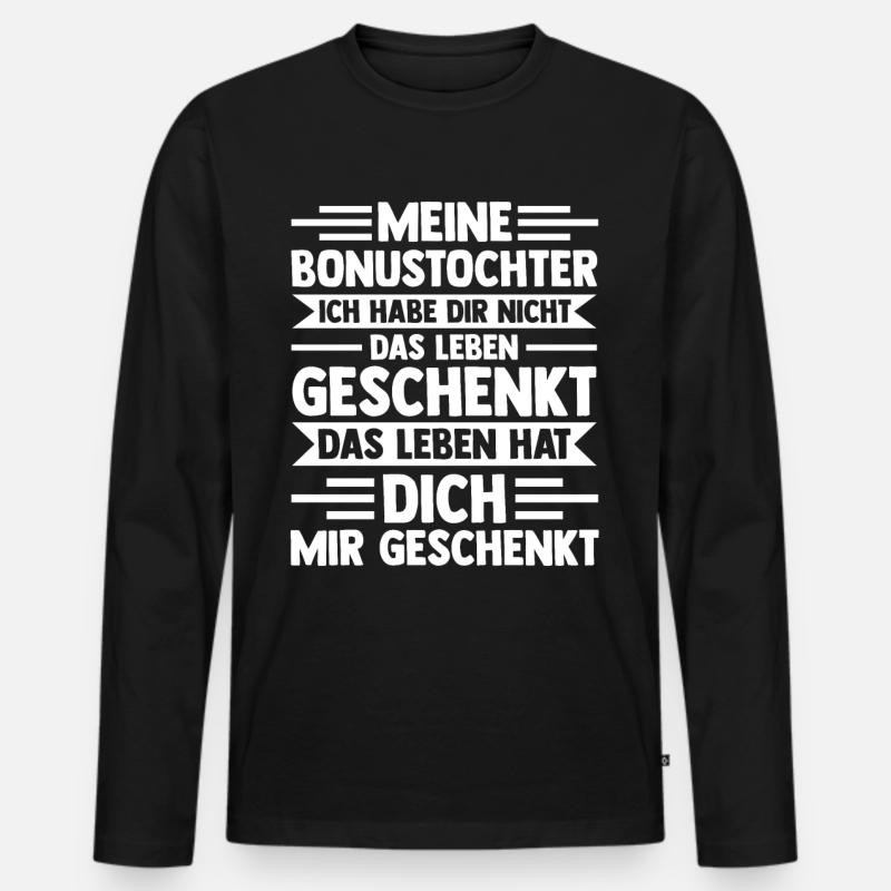 Bonustochter Stiefmutter Stiefvater - Männer Premium Bio Langarmshirt - Schwarz
