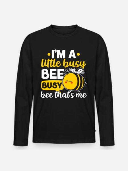 Small industrious bee - Men's Premium Organic Long Sleeve Shirt - black