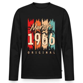 Original Mars 1966 Rétro - T-shirt manches longues Premium bio Homme - noir - Devant - Nico (187cm)