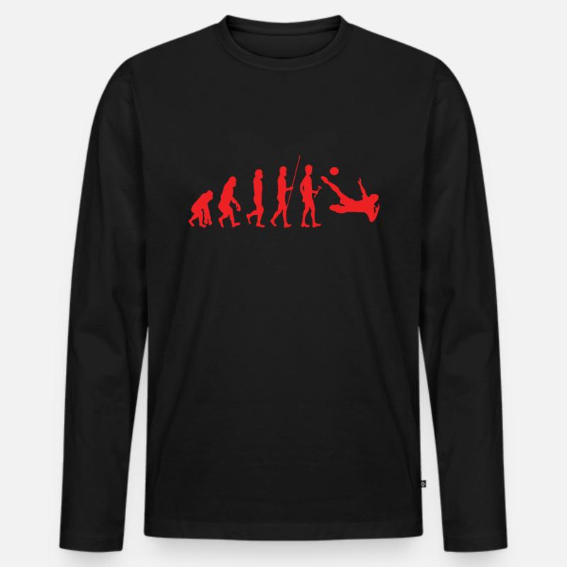 Fußball Evolution - Männer Premium Bio Langarmshirt - Schwarz