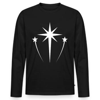Shooting Star White - Men's Premium Organic Long Sleeve Shirt - black - Front - Nico (187cm)