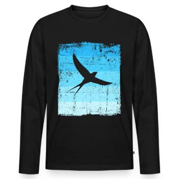 Oiseaux Hirondelle d’oiseau - T-shirt manches longues Premium bio Homme - noir - Devant - Nico (187cm)