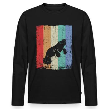 Manatees Funny Manatee - Men's Premium Organic Long Sleeve Shirt - black - Front - Nico (187cm)