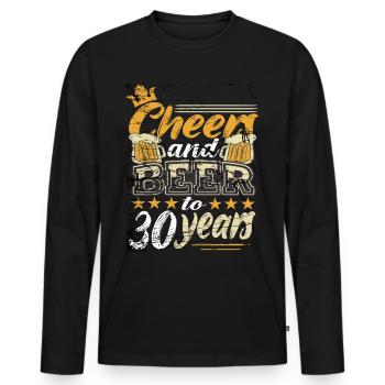 30 anniversaire homme - T-shirt manches longues Premium bio Homme - noir - Devant - Nico (187cm)