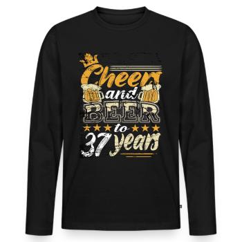 37 Birthday Man - Men's Premium Organic Long Sleeve Shirt - black - Front - Nico (187cm)