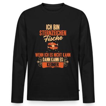 Sternzeichen Fische - Männer Premium Bio Langarmshirt - Schwarz - Vorne - Nico (187cm)