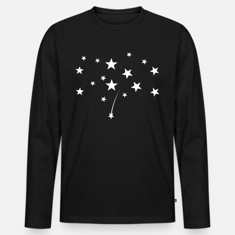 Sternenhimmel - Männer Premium Bio Langarmshirt - Schwarz