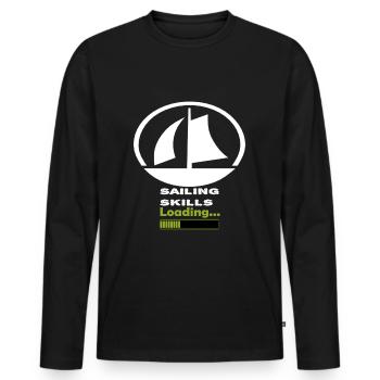 Sailor Skills Sailboat - Men's Premium Organic Long Sleeve Shirt - black - Front - Nico (187cm)