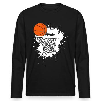 Basketball Geschenk Sport Korb Rebound B-Ball - Männer Premium Bio Langarmshirt - Schwarz - Vorne - Nico (187cm)