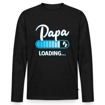 Expectant Dad Loading Pregnancy Father - Men's Premium Organic Long Sleeve Shirt - black - Front - Nico (187cm)