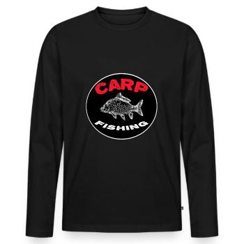 Pêcheur de carpes Poisson frit Pêche au corégone - T-shirt manches longues Premium bio Homme - noir - Devant - Nico (187cm)