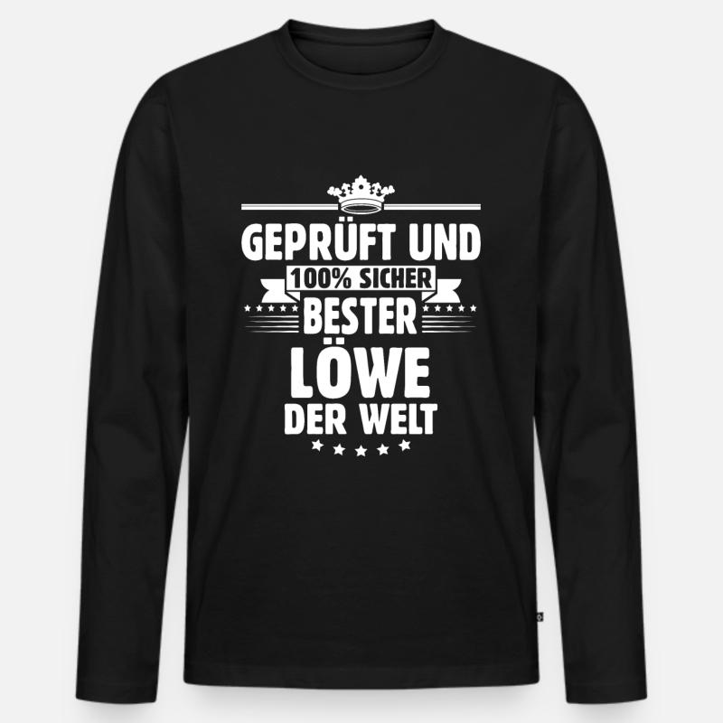 Sternzeichen Löwe - Männer Premium Bio Langarmshirt - Schwarz