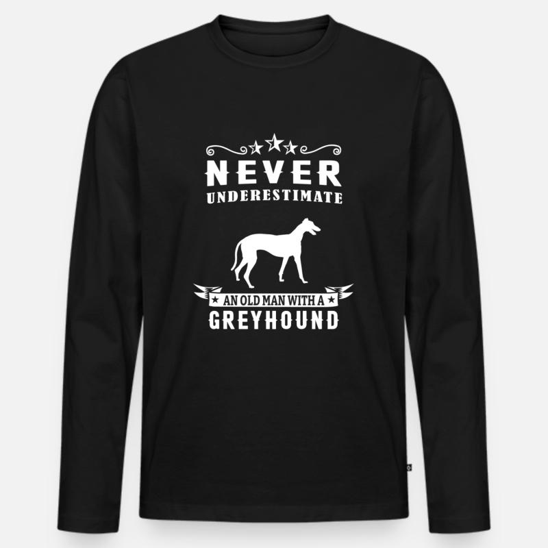 Greyhound Windhund Geschenk - Männer Premium Bio Langarmshirt - Schwarz