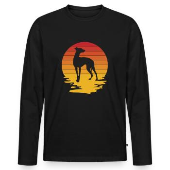 Greyhound Greyhound Gift - Men's Premium Organic Long Sleeve Shirt - black - Front - Nico (187cm)