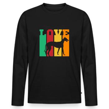 Greyhound Greyhound Gift - Men's Premium Organic Long Sleeve Shirt - black - Front - Nico (187cm)