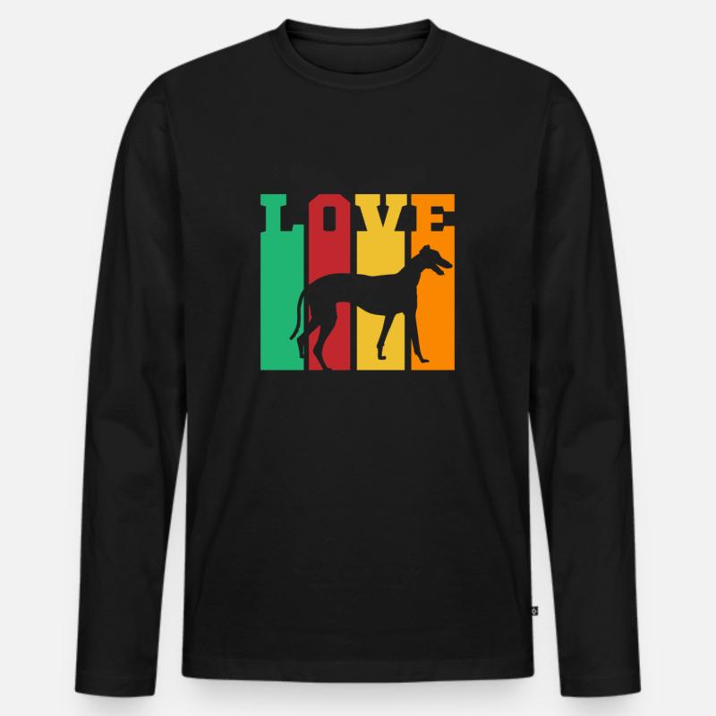 Greyhound Windhund Geschenk - Männer Premium Bio Langarmshirt - Schwarz