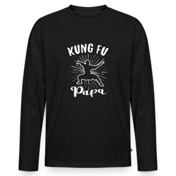 KUNG FU FIGHTER KUNG FU CADEAU - T-shirt manches longues Premium bio Homme - noir - Devant - Nico (187cm)