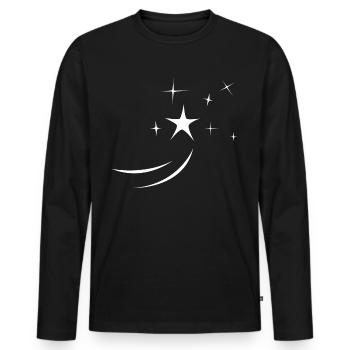 Shooting star - Men's Premium Organic Long Sleeve Shirt - black - Front - Nico (187cm)