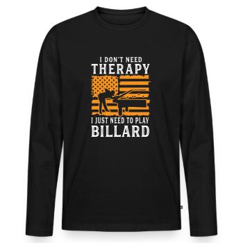 Billard Piscine Billard Billard Boule Billard Billard Cuisine 8Ball - T-shirt manches longues Premium bio Homme - noir - Devant - Nico (187cm)