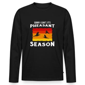 Pheasant Pheasant Hunting Bird Hunter Season Hunting Gift - Men's Premium Organic Long Sleeve Shirt - black - Front - Nico (187cm)