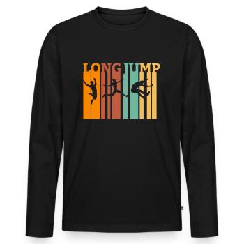 Long Jump Long Jump Athletics Athletes - Men's Premium Organic Long Sleeve Shirt - black - Front - Nico (187cm)