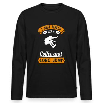 Long Jump Long Jump Athletics Athletes - Men's Premium Organic Long Sleeve Shirt - black - Front - Nico (187cm)