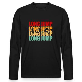 Long Jump Long Jump Athletics Athletes - Men's Premium Organic Long Sleeve Shirt - black - Front - Nico (187cm)
