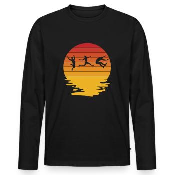 Long Jump Long Jump Athletics Athletes - Men's Premium Organic Long Sleeve Shirt - black - Front - Nico (187cm)