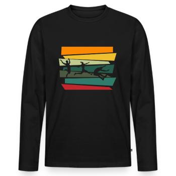 Long Jump Long Jump Athletics Athletes - Men's Premium Organic Long Sleeve Shirt - black - Front - Nico (187cm)