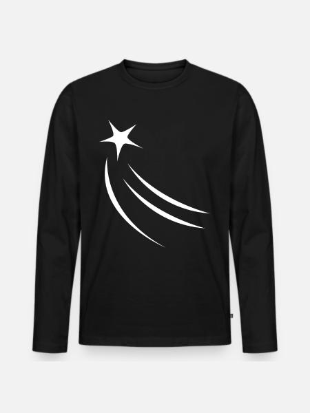 Sternschnuppe - Männer Premium Bio Langarmshirt - Schwarz