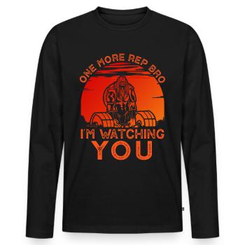 One More Rep Bro - Men's Premium Organic Long Sleeve Shirt - black - Front - Nico (187cm)