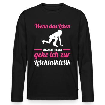 Leichtathletik - Männer Premium Bio Langarmshirt - Schwarz - Vorne - Nico (187cm)