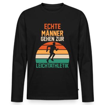 Leichtathletik - Männer Premium Bio Langarmshirt - Schwarz - Vorne - Nico (187cm)