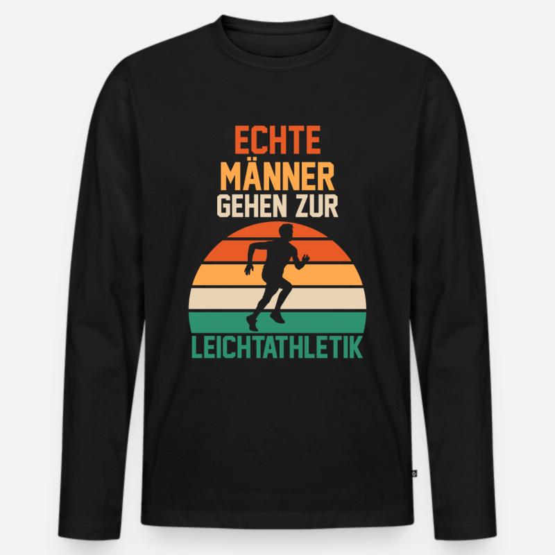 Leichtathletik - Männer Premium Bio Langarmshirt - Schwarz