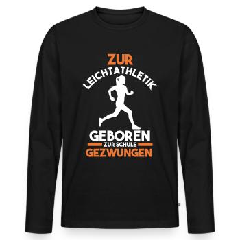 Leichtathletik - Männer Premium Bio Langarmshirt - Schwarz - Vorne - Nico (187cm)