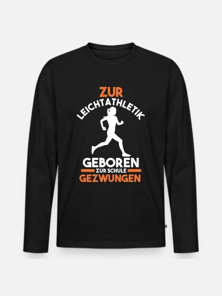 Leichtathletik - Männer Premium Bio Langarmshirt - Schwarz