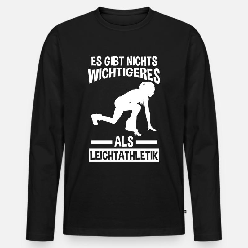 Leichtathletik - Männer Premium Bio Langarmshirt - Schwarz