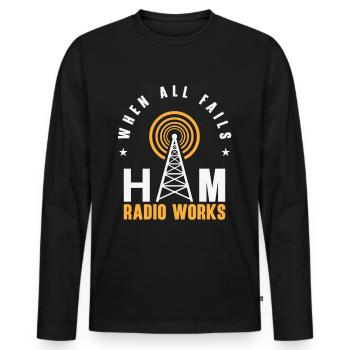Funk Amateur Funker Funken Radio Hobby Geschenk - Männer Premium Bio Langarmshirt - Schwarz - Vorne - Nico (187cm)