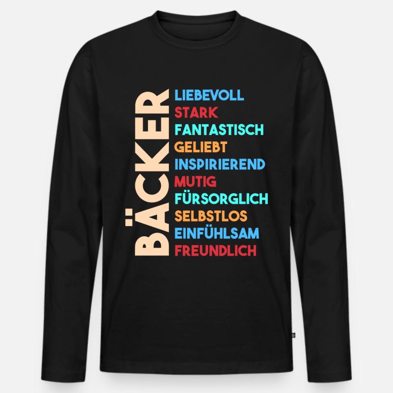 Bäckerei Bäcker - Männer Premium Bio Langarmshirt - Schwarz