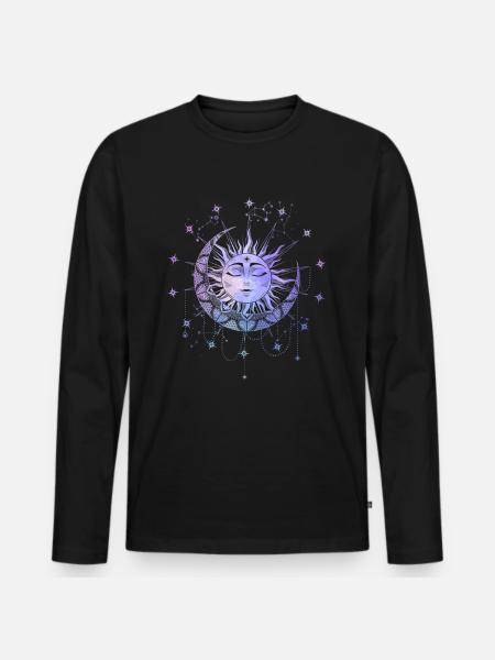 Spiritual Magic Sun Occult Magic Symbol - Men's Premium Organic Long Sleeve Shirt - black