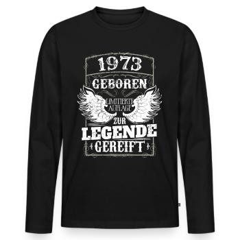Vintage 1973 Geburtstag Geburtsjahr 1973 Männer - Männer Premium Bio Langarmshirt - Schwarz - Vorne - Nico (187cm)