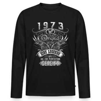 Original 1973 Geburtstag Geburtsjahr 1973 Männer - Männer Premium Bio Langarmshirt - Schwarz - Vorne - Nico (187cm)