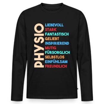 Physio Physiotherapeut - Männer Premium Bio Langarmshirt - Schwarz - Vorne - Nico (187cm)