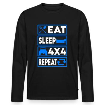 Offroad ATV Routine - Offroader Gift Idea - Men's Premium Organic Long Sleeve Shirt - black - Front - Nico (187cm)